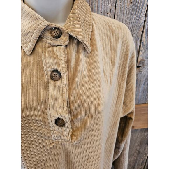 Asos size 2 long sleeve tunic dress velour beige 3 button collar EUC Warm cozy - Picture 2 of 7